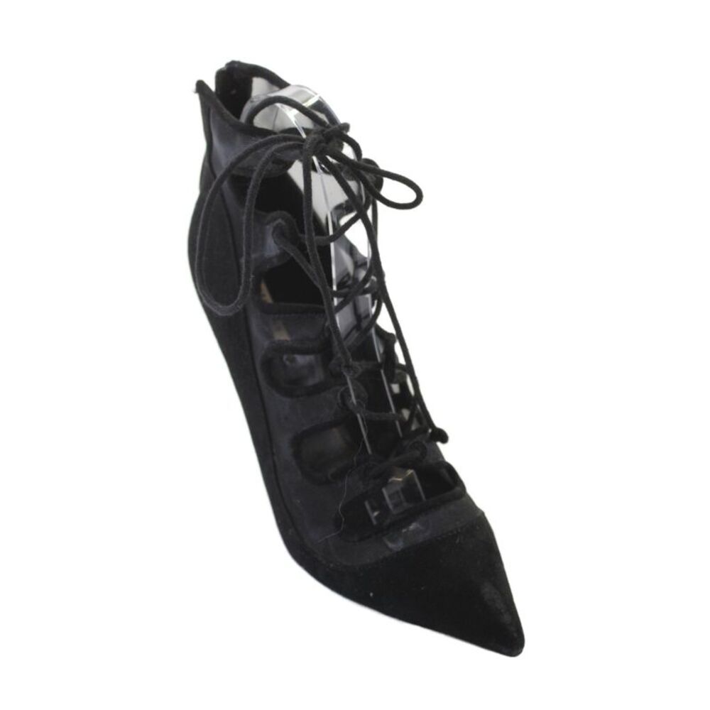 Zara Basic Womens Mesh Lace-Up Strappy Stiletto Heels Black Size EUR 37